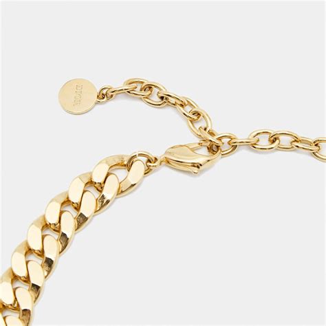 Dior Danseuse Étoile Gold Tone Choker Necklace 